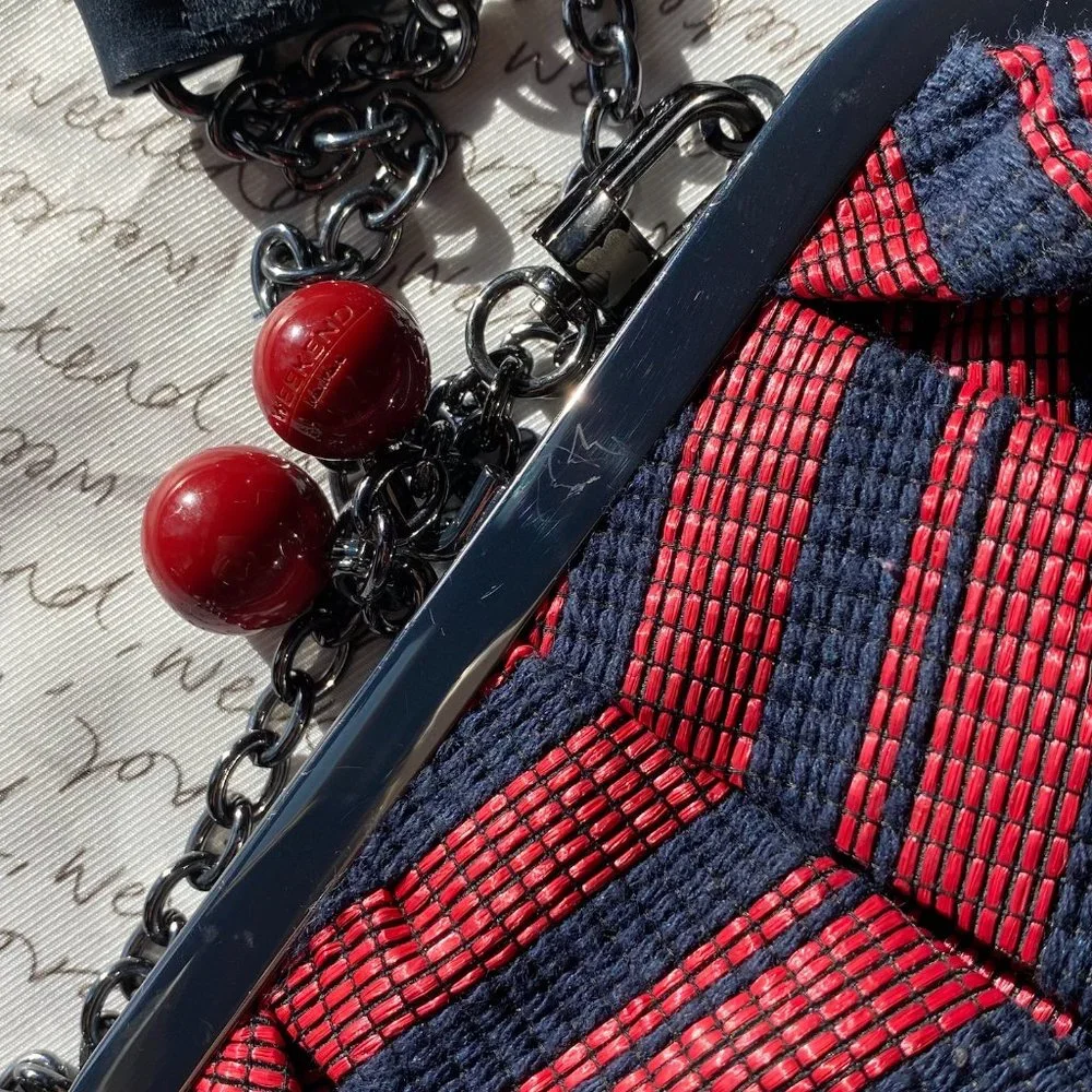 Weekend Max Mara Red and Blue Striped Bag - Picture 4 of 8